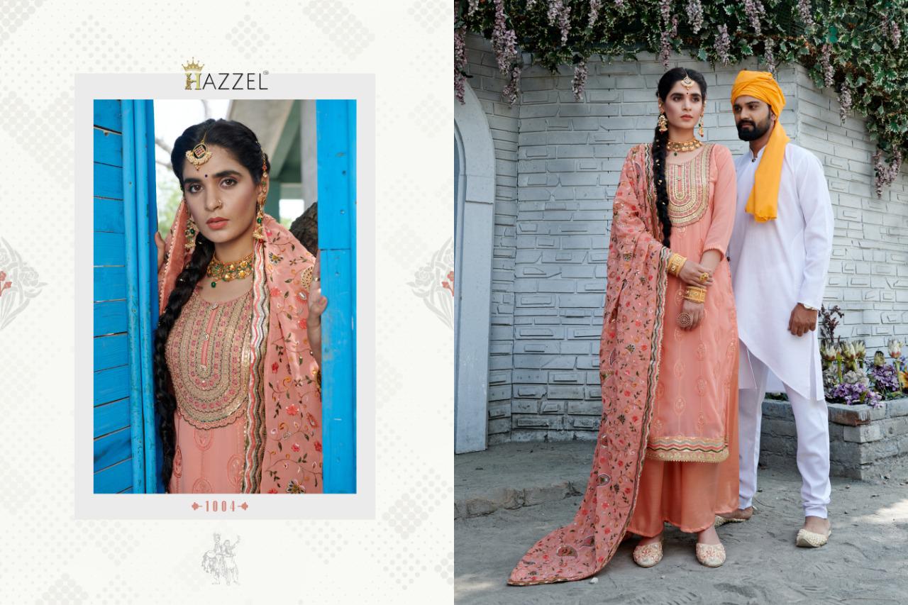 Hazzel Laung Laanchi Latest Faux Georgette Designer  Dress Material Collection